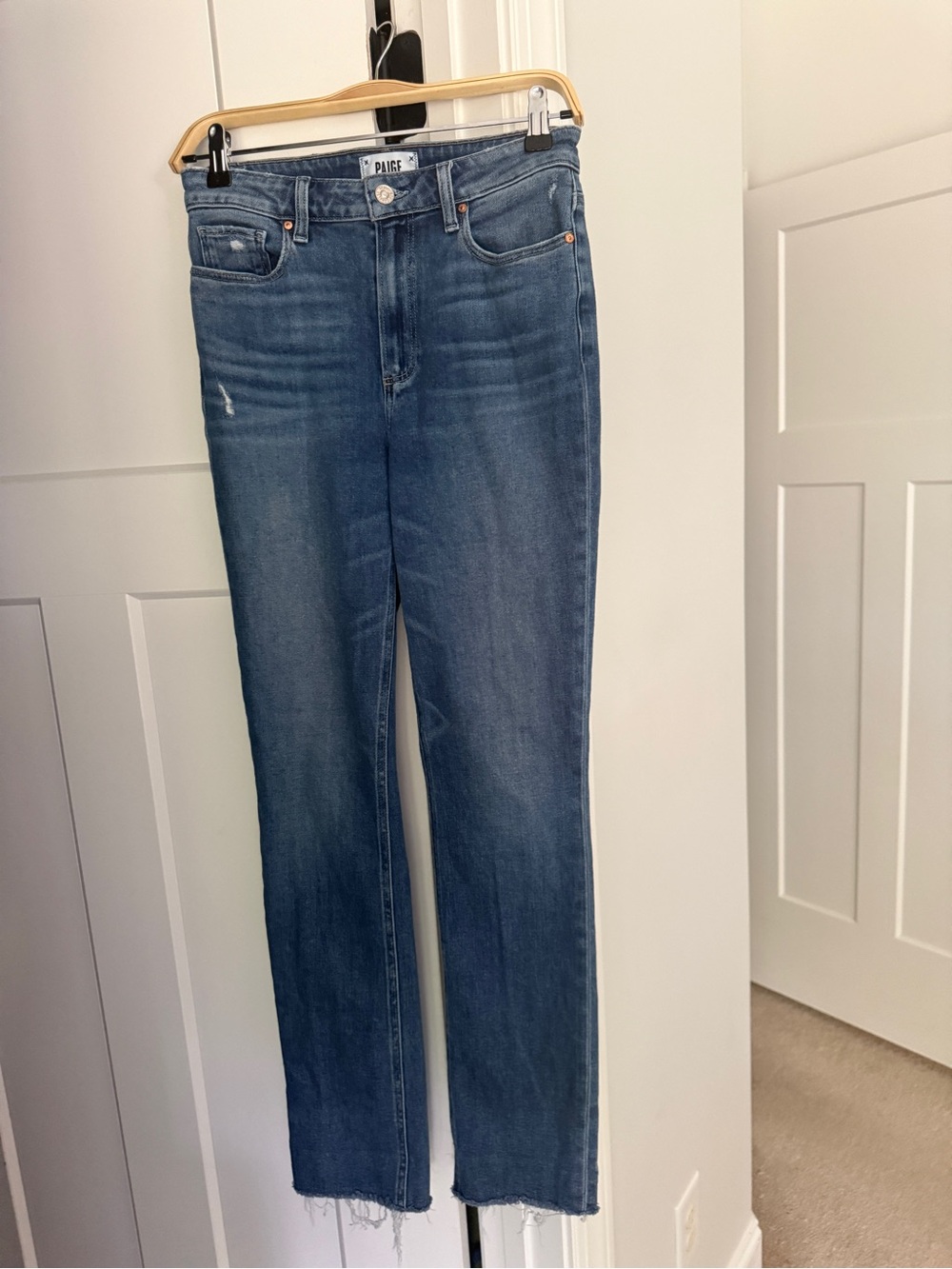 PAIGE Cindy Straight-Leg Jeans Blue Tina Wash High Rise